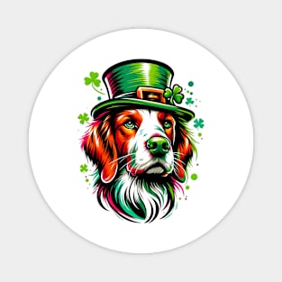 Brittany Dog Celebrates Saint Patrick's Day Magnet